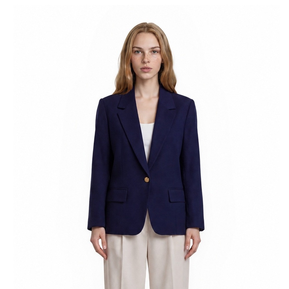 Pendleton Blazer Women's Size 14 Petite 14P Navy Blue Button Jacket Made in USA
